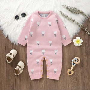 combinaison tricot bébé tulipe