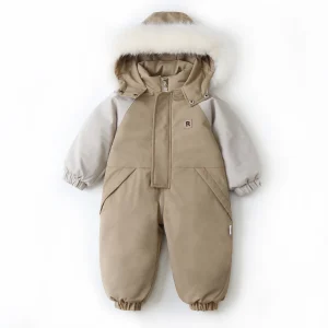 combinaison ski imperméable marron pour bébé
