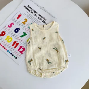 combinaison bébé été fille olive
