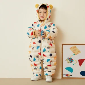 combinaison ski bébé Balabala blanc jaune