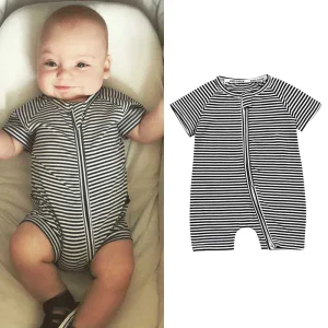 combinaison pyjama bébé rayures noires