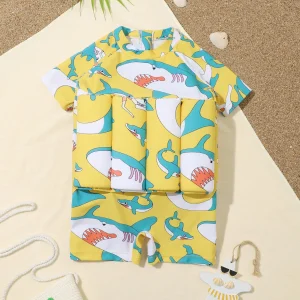 combinaison de bain bébé requin jaune