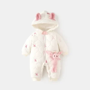 combinaison bébé ourson peluche rose