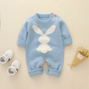 combinaison tricot bébé petit lapin