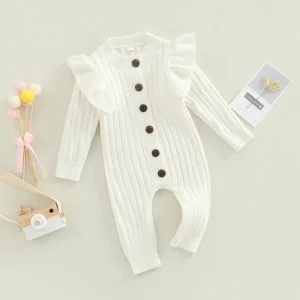 combinaison tricot bébé fille blanc