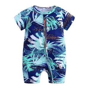 combinaison pyjama bébé bleu tropical