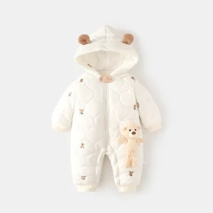combinaison bébé ourson peluche beige