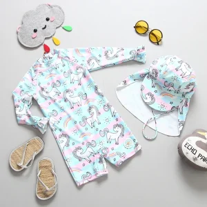 combinaison anti uv bébé licorne multicolore