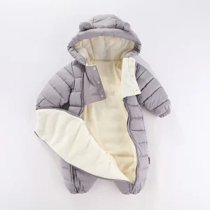 combinaison hiver bébé fille grise