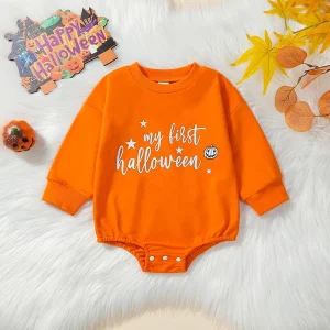combinaison bébé orange My first Halloween
