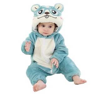 combinaison pyjama bébé castor bleu
