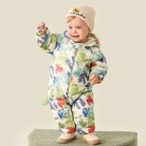 combinaison ski bébé coupe-vent blanc et vert