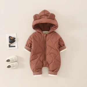 combinaison hiver pour bébé matelassée brique