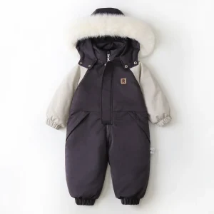 bebe combinaison ski impermeable gris fonce