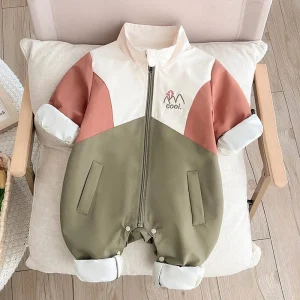 combinaison bébé coupe-vent tricolore